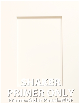 PRIMER ONLY Shaker Alder MDF Sample Cabinet Door
